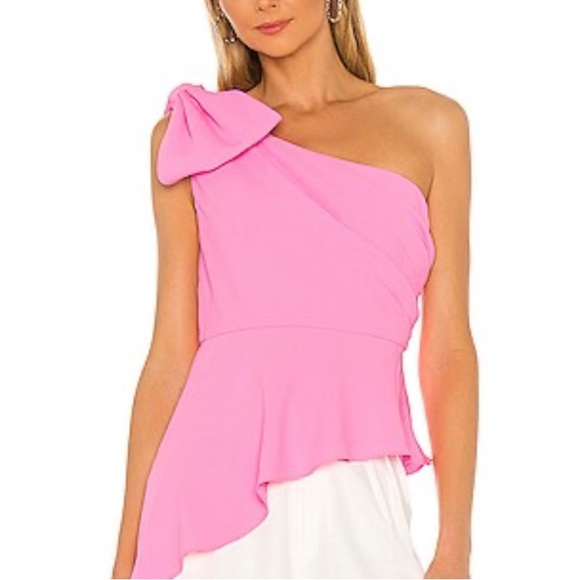 Amanda Uprichard Tops - Amanda Uprichard Pink Bow One-Shoulder Top Size medium